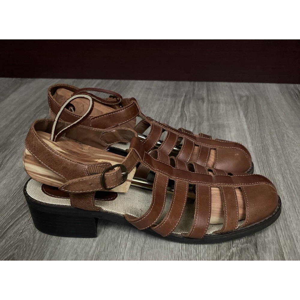 Sporto Brown Leather Women's Gladiator Sandals‎ Size 10 M